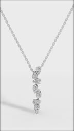 Cascading Pear Drop Pendant With Stunning Pear Cut Lab Grown Diamond With Chain