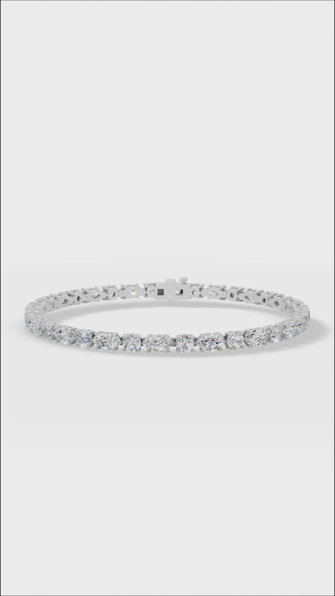 Round & Marquise Cut Lab Grown Diamond Tennis Bracelet