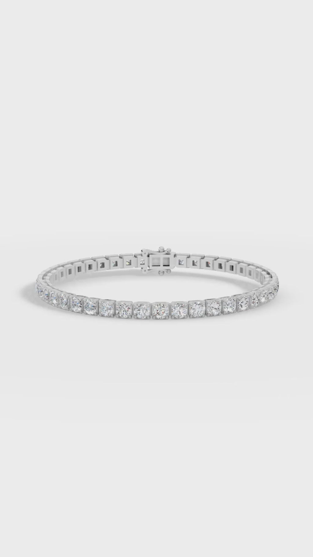 7" Sleek Round Cut Tennis Bracelet Lab Grown Diamonds 10K White Gold 7.1 CTW