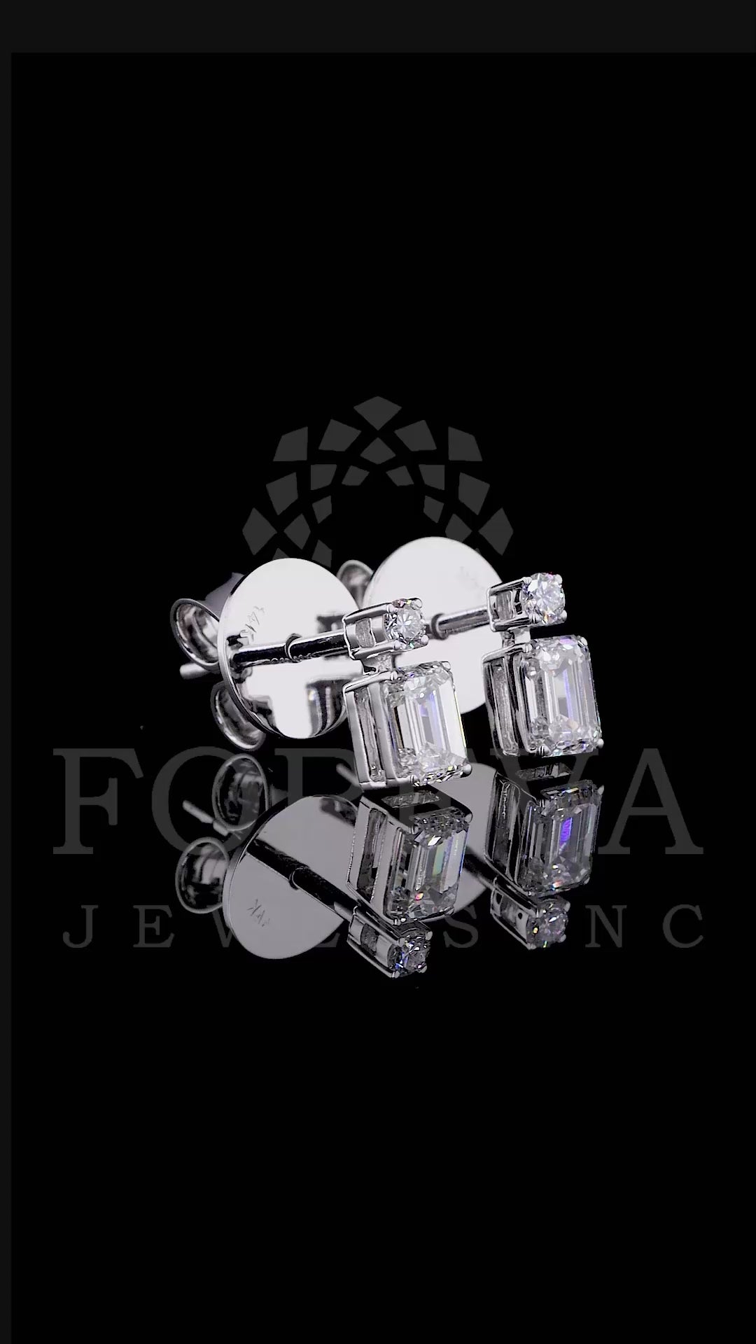 EMERALD CUT STUD EARRINGS