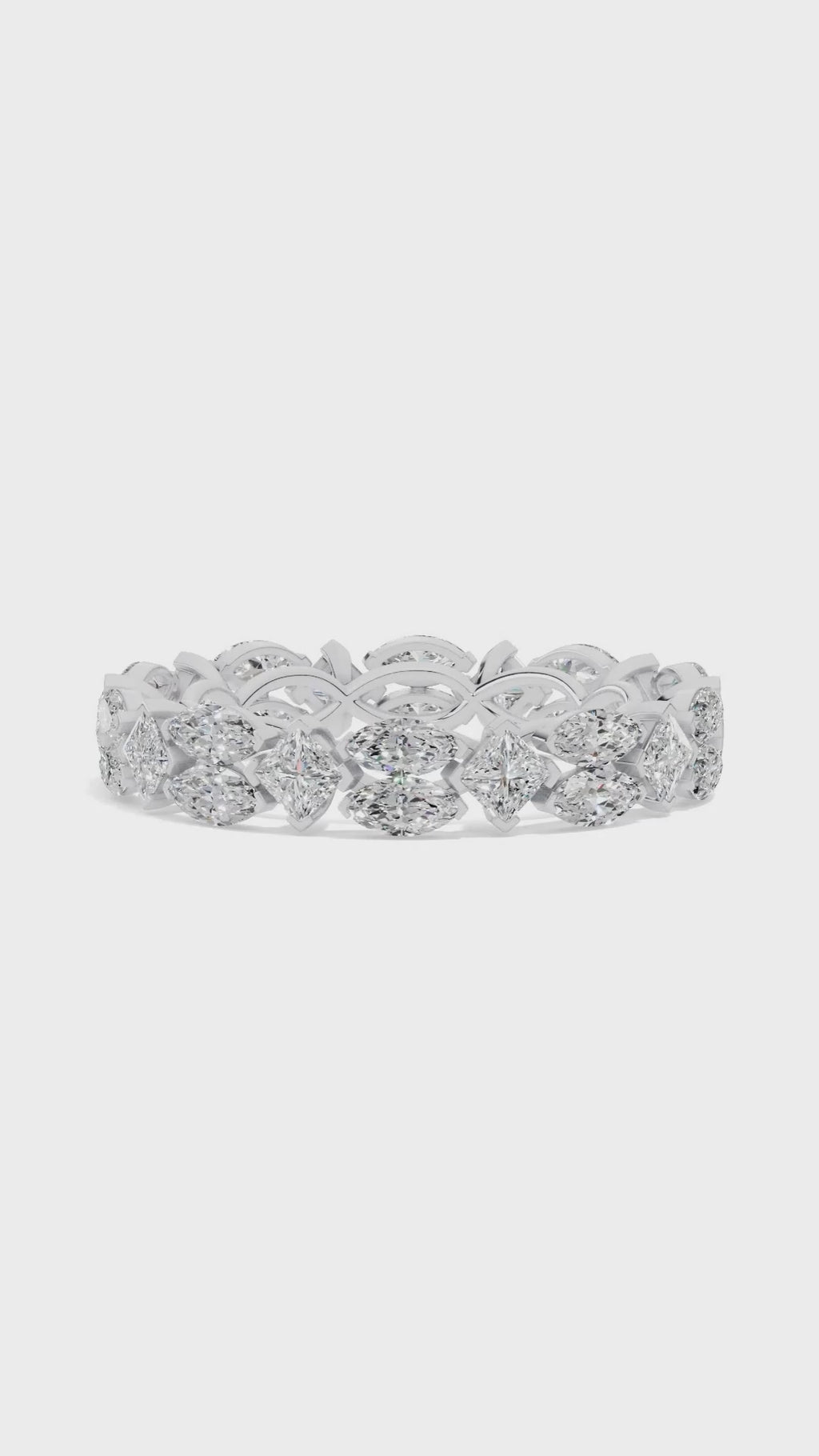 Eternity infinity wedding ring with princess and marquise lab grown diamonds 3.23 CTW