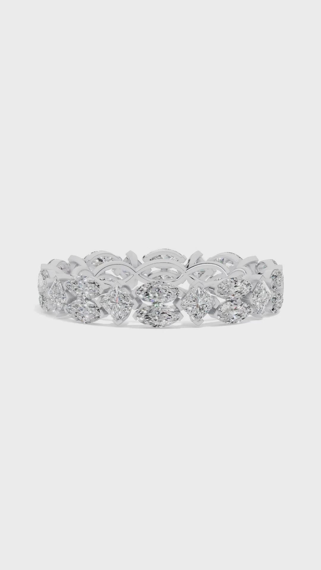Eternity infinity wedding ring with princess and marquise lab grown diamonds 3.23 CTW
