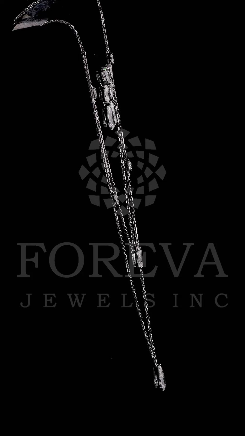 DELICATE LAYERED NECKLACE PEAR, OVAL & ROUND CUT SOLITARE LAB GROWN DIAMOND WITH GOLD CHAIN