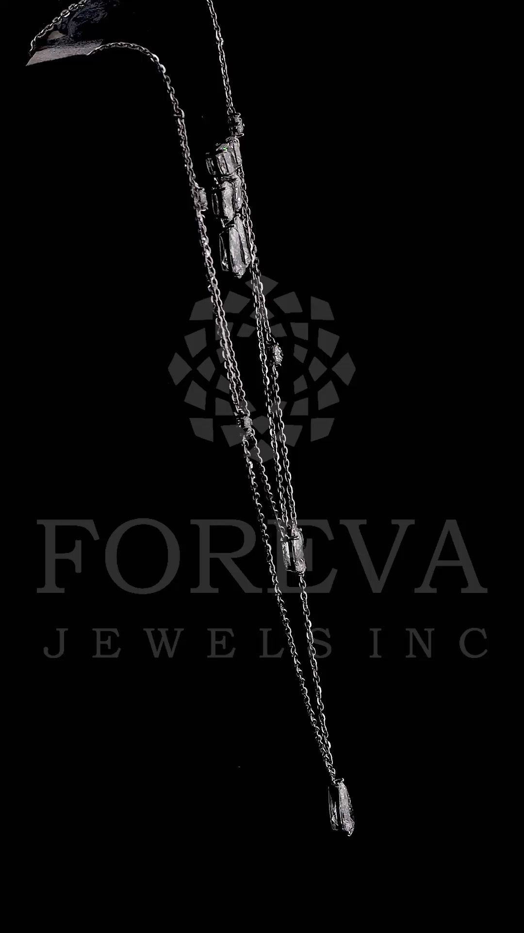 DELICATE LAYERED NECKLACE PEAR, OVAL & ROUND CUT SOLITARE LAB GROWN DIAMOND WITH GOLD CHAIN