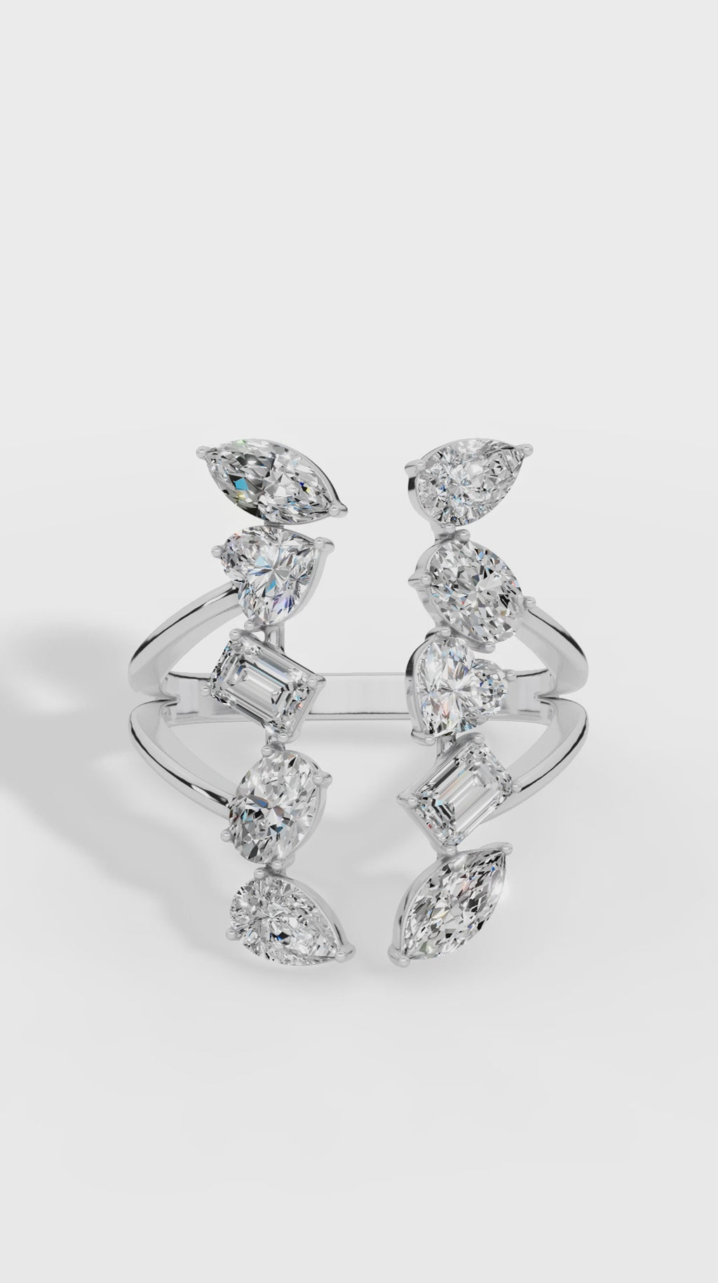 Fancy Branched Multi Cut Open Ring