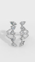 Fancy Branched Multi Cut Open Ring