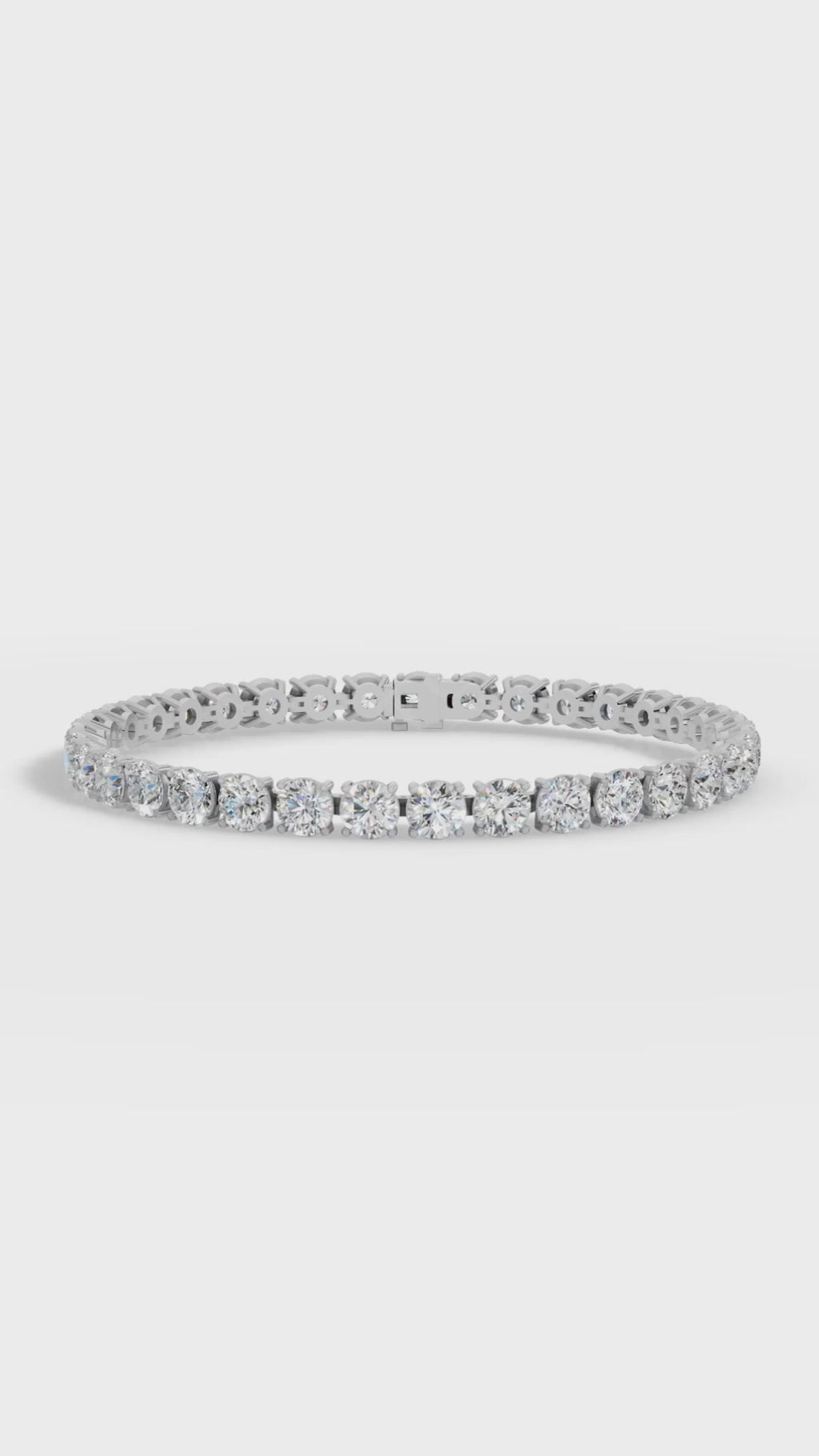 Elongated Four Prong Round Bracelet Tennis Bracelet 925 Sterling Silver 10 CTW