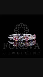LIGHT PINK DIAMOND RING IN BRILLIANT ROUND CUT SOLITAIREE LAB GROWN DIAMOND