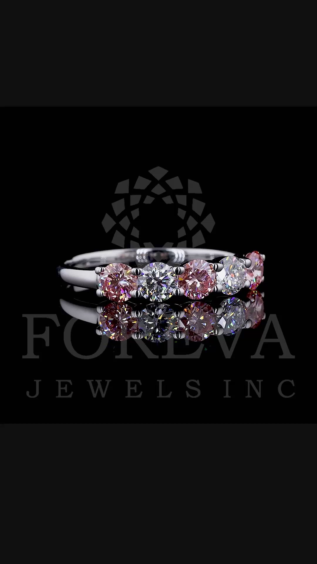 LIGHT PINK DIAMOND RING IN BRILLIANT ROUND CUT SOLITAIREE LAB GROWN DIAMOND