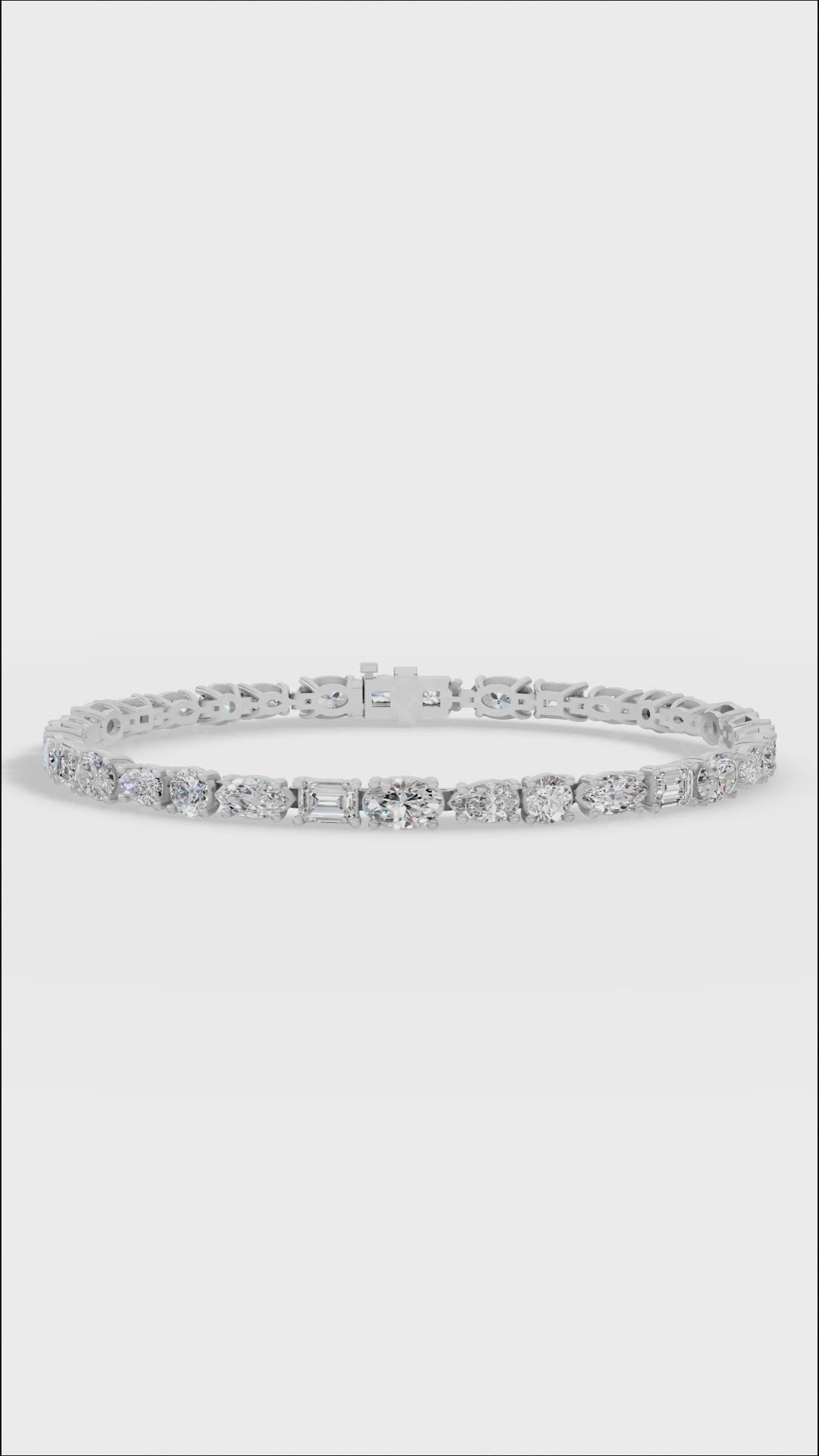 Mixed Cut Lab Grown Diamond Tennis Bracelet