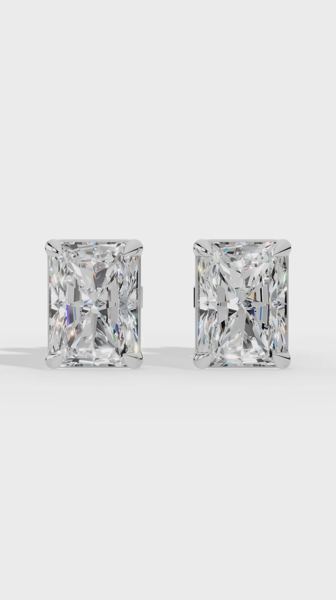 Radiant Cut Solitaire Stud Earrings