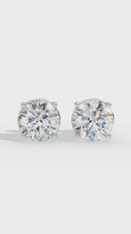 Round Cut Four Prong Solitaire Stud Earrings