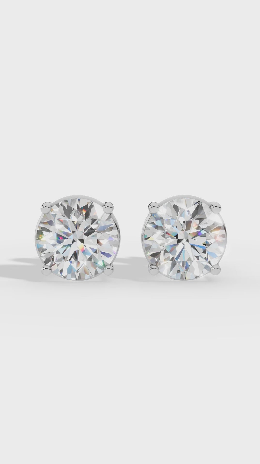 Round Cut Four Prong Solitaire Stud Earrings