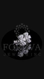 PEAR CUT DIAMOND FLORAL CLUSTER EARRINGS