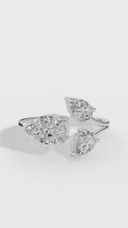 Open Floral Ring In Pear Cut