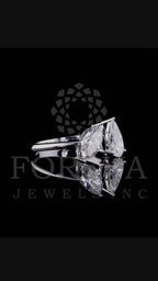 DUET RING IN MARQUISE & PEAR CUT SOLITAIRE LAB GROWN DIAMOND