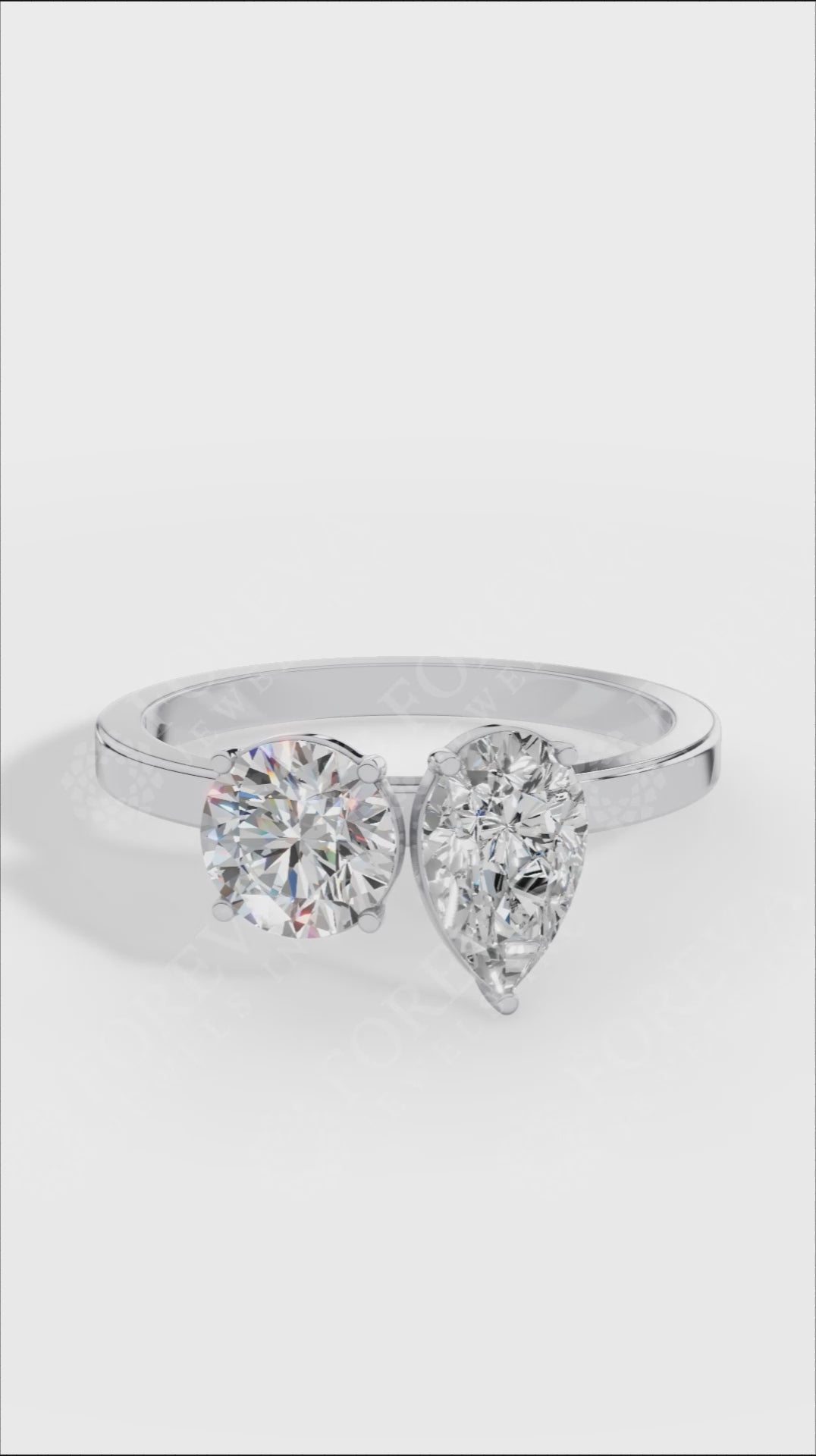 Toi Et Moi Pear And Round Cut Lab Grown Diamond Ring
