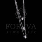 TRIPPLE LAYERED NECKLACE IN EMERALD & PEAR CUT LAB GROWN DIAMOND