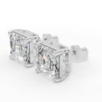 Princess Cut Solitaire Lab-Grown Diamond Stud Earrings 18k white gold
