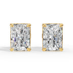 Radiant Cut Solitaire Lab-Grown Diamond Stud Earrings 14 yellow gold