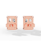Radiant Cut Solitaire Lab-Grown Diamond Stud Earrings rose gold back
