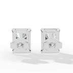 Radiant Cut Solitaire Lab-Grown Diamond Stud Earrings white gold back