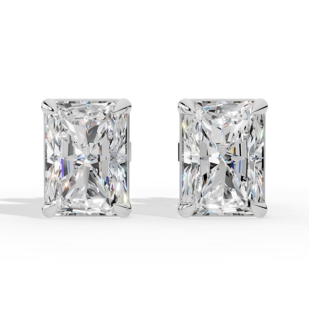 Radiant Cut Solitaire Lab-Grown Diamond Stud Earrings