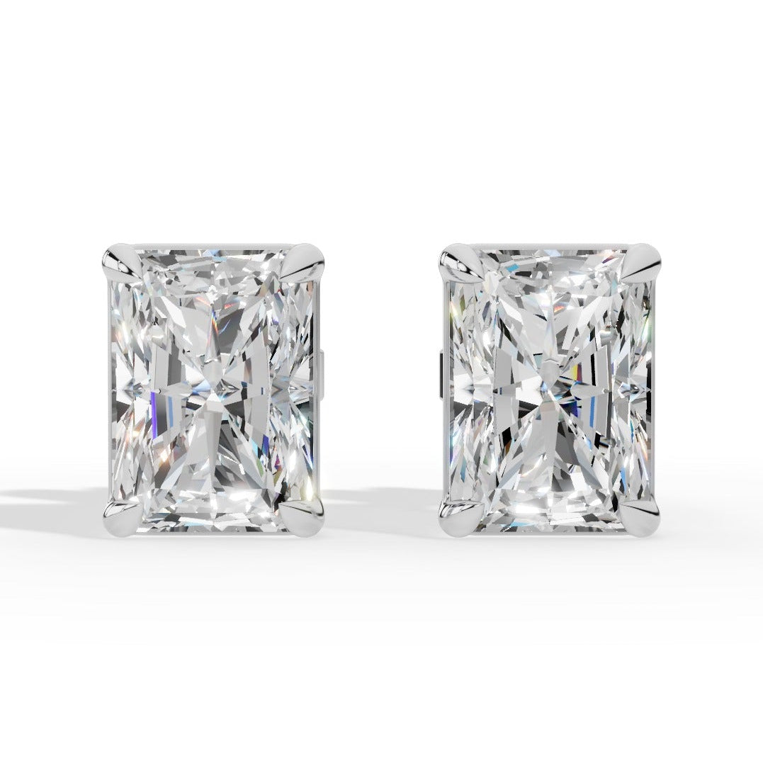 Radiant Cut Solitaire Lab-Grown Diamond Stud Earrings