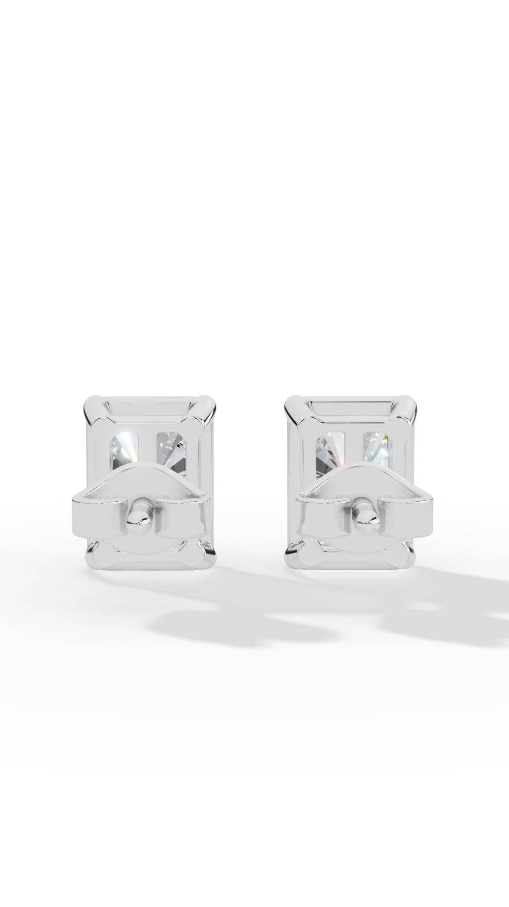 Radiant Cut Solitaire Stud Earrings 10K White Gold 2.0 CTW