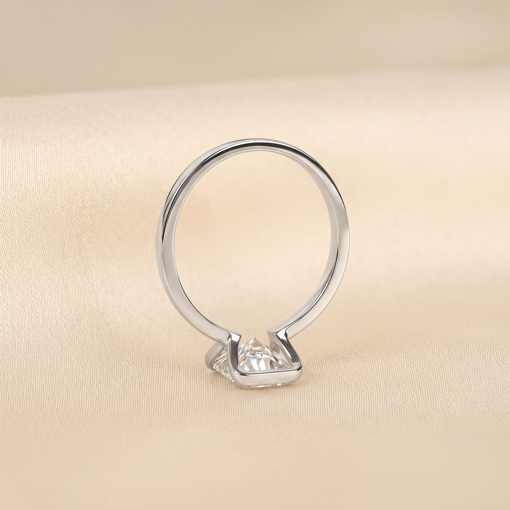 Radiant Lab Grown Diamond Bezel Solitaire Ring in 14K White 1.50 CTW