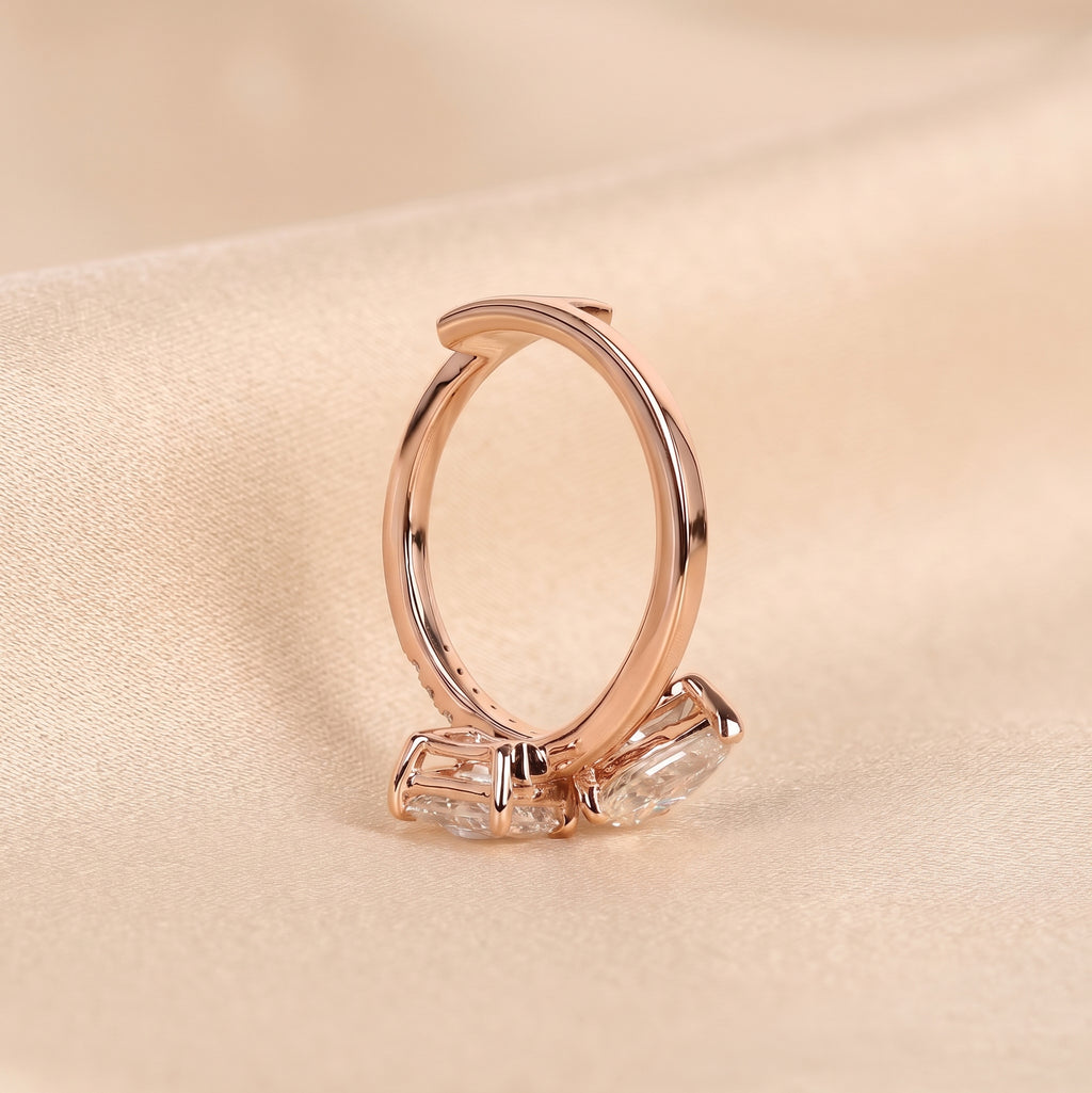 Radiant & Pear Lab Grown Diamond Toi et Moi Ring in 18K Rose Gold 1.50 CTW