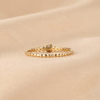 Round Cut Lab Grown Diamond Side Stone Ring in 10K Yellow Gold 0.20 CTW