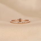 Round Cut Lab Grown Diamond Side Stone Ring in 18K Rose Gold 0.20 CTW