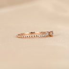 Round Cut Lab Grown Diamond Side Stone Ring in 18K Rose Gold 0.20 CTW