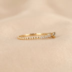 Round Cut Lab Grown Diamond Side Stone Ring in 18K Yellow Gold 0.20 CTW