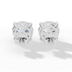 Round Cut Solitaire Lab-Grown Diamond Stud Earrings white gold back