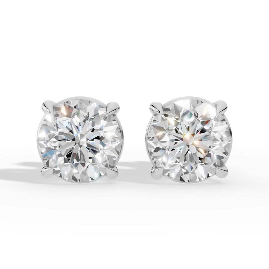 Round Cut Solitaire Lab-Grown Diamond Stud Earrings