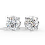 Round Cut Solitaire Lab-Grown Diamond Stud Earrings
