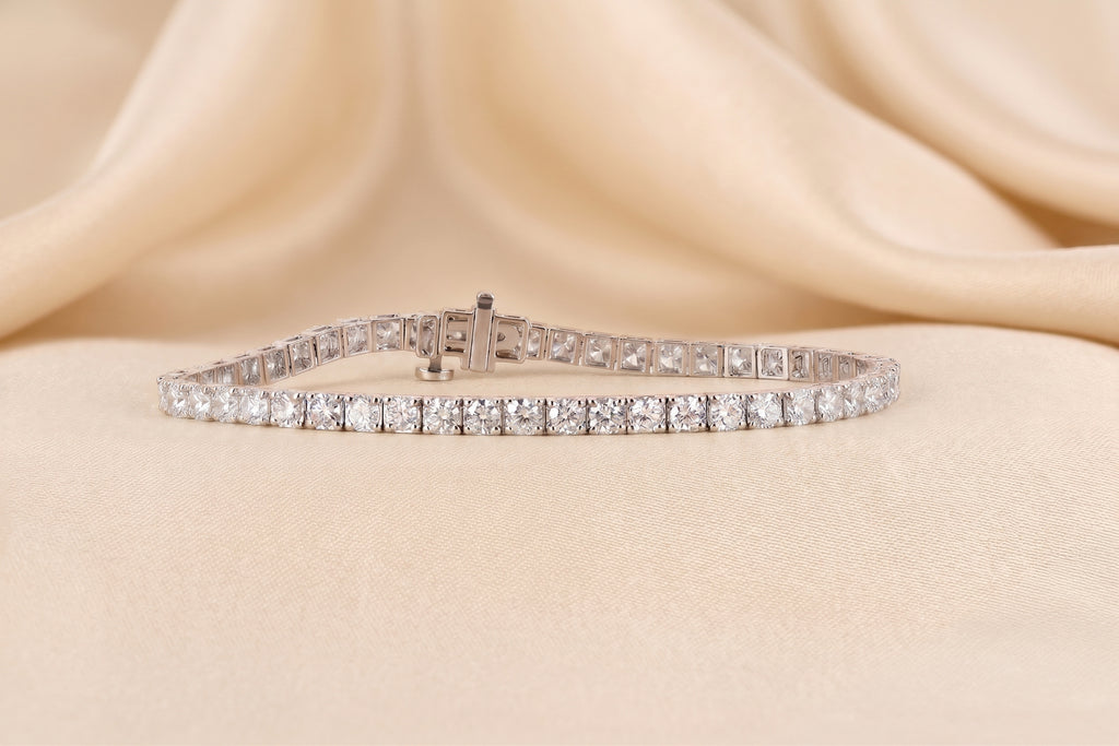 Round Lab Grown Diamond Tennis Bracelet in 10K White Gold 10 CTW