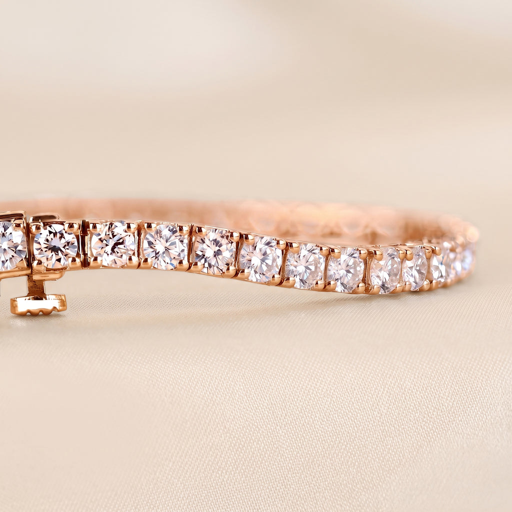 Round Lab Grown Diamond Tennis Bracelet in 14K Rose Gold 10 CTW