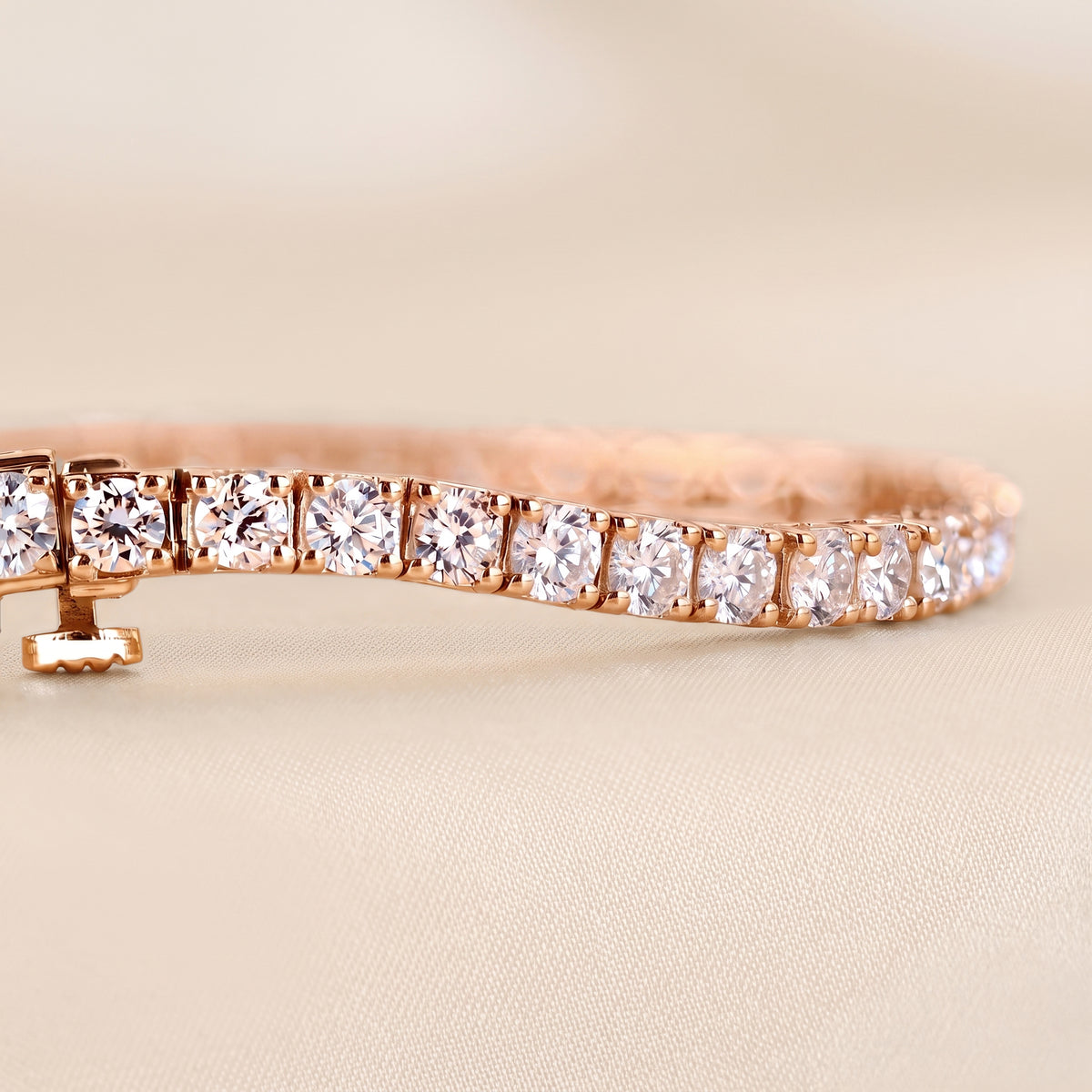 Round Lab Grown Diamond Tennis Bracelet in 14K Rose Gold 10 CTW