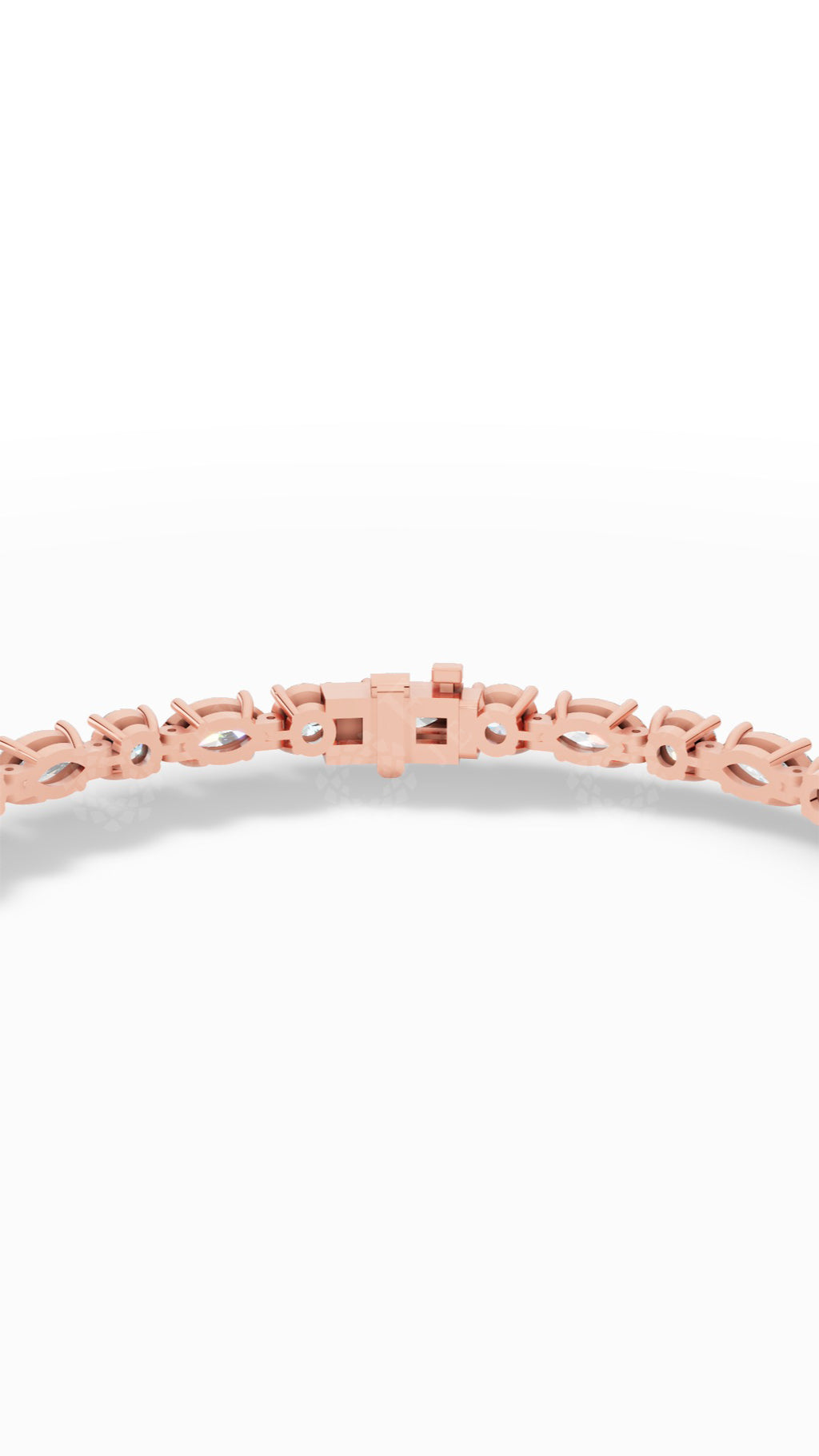 Round & Marquise Cut Tennis Bracelet Lab Grown Diamonds 14K Rose Gold 6.5 CTW