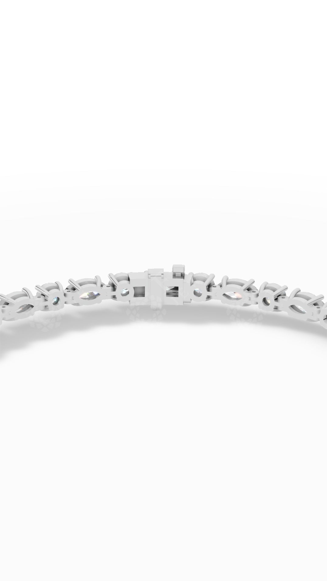 Round & Marquise Cut Tennis Bracelet Lab Grown Diamonds 14K White Gold 6.5 CTW