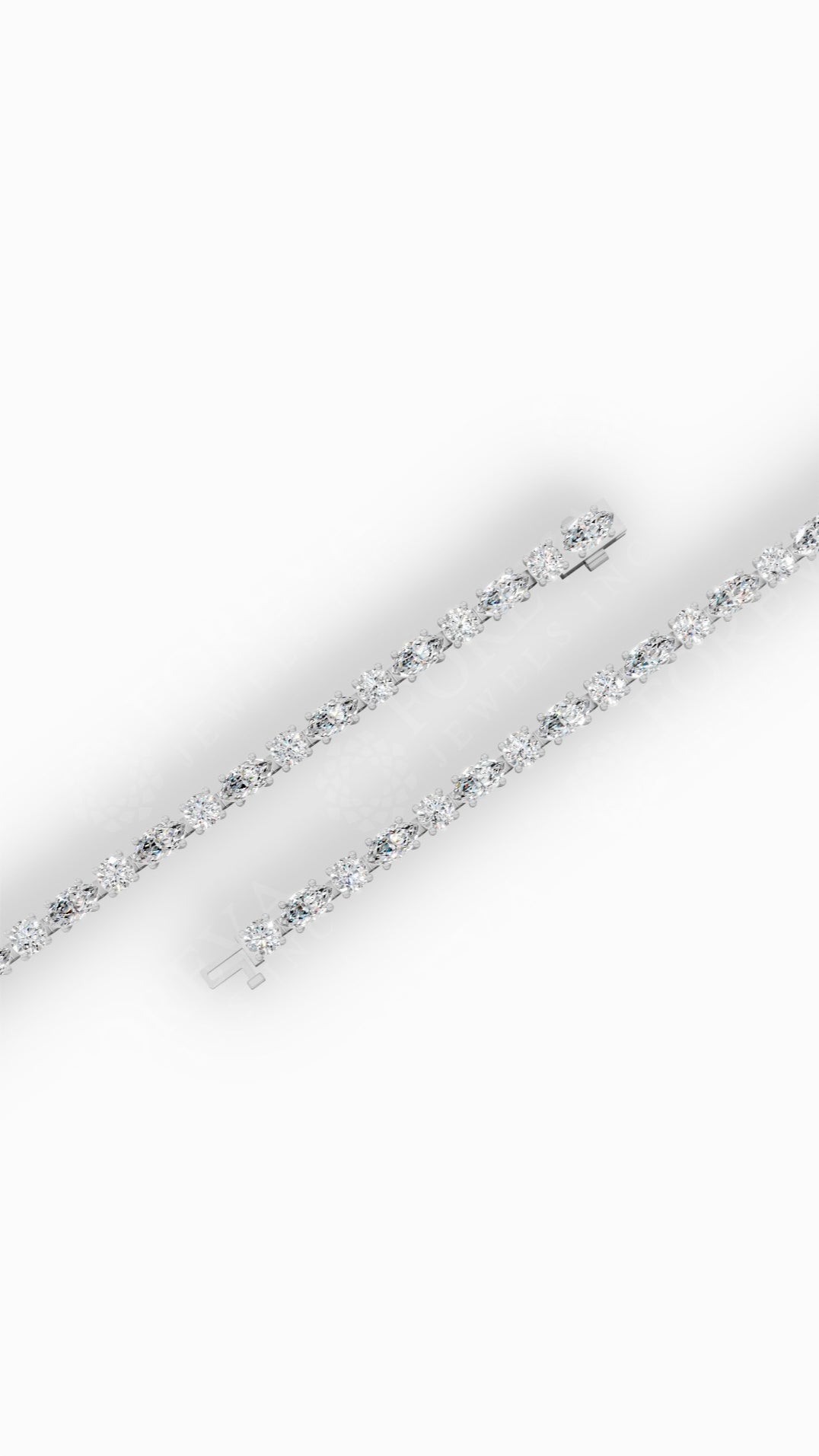 Round & Marquise Cut Tennis Bracelet Lab Grown Diamonds 14K White Gold 6.5 CTW