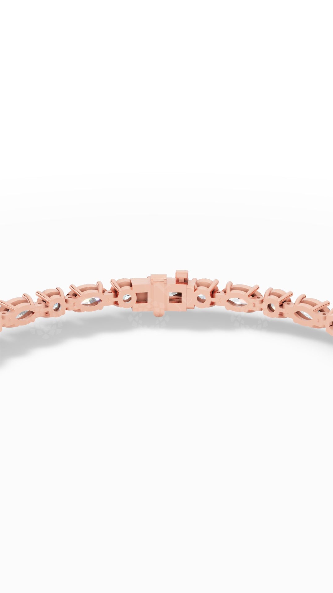 Round & Marquise Cut Tennis Bracelet Lab Grown Diamonds 18K Rose Gold 6.5 CTW