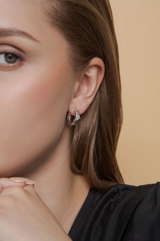 Solitaire Lab Grown Diamond Hoop Earrings in 10K Yellow Gold 0.52 CTW