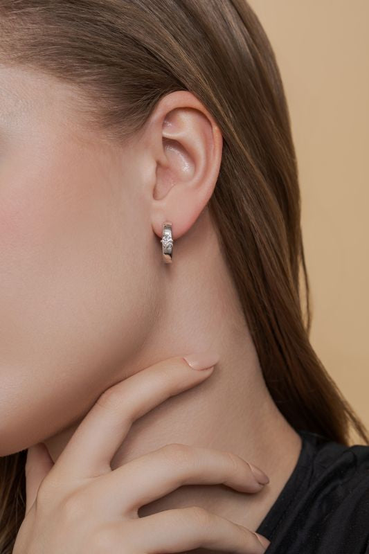 Solitaire Lab Grown Diamond Hoop Earrings in 14K Rose Gold 0.52 CTW