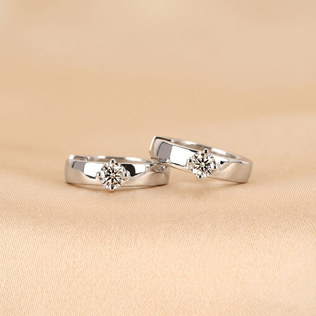 Solitaire Lab Grown Diamond Hoop Earrings in 10K White Gold 0.52 CTW