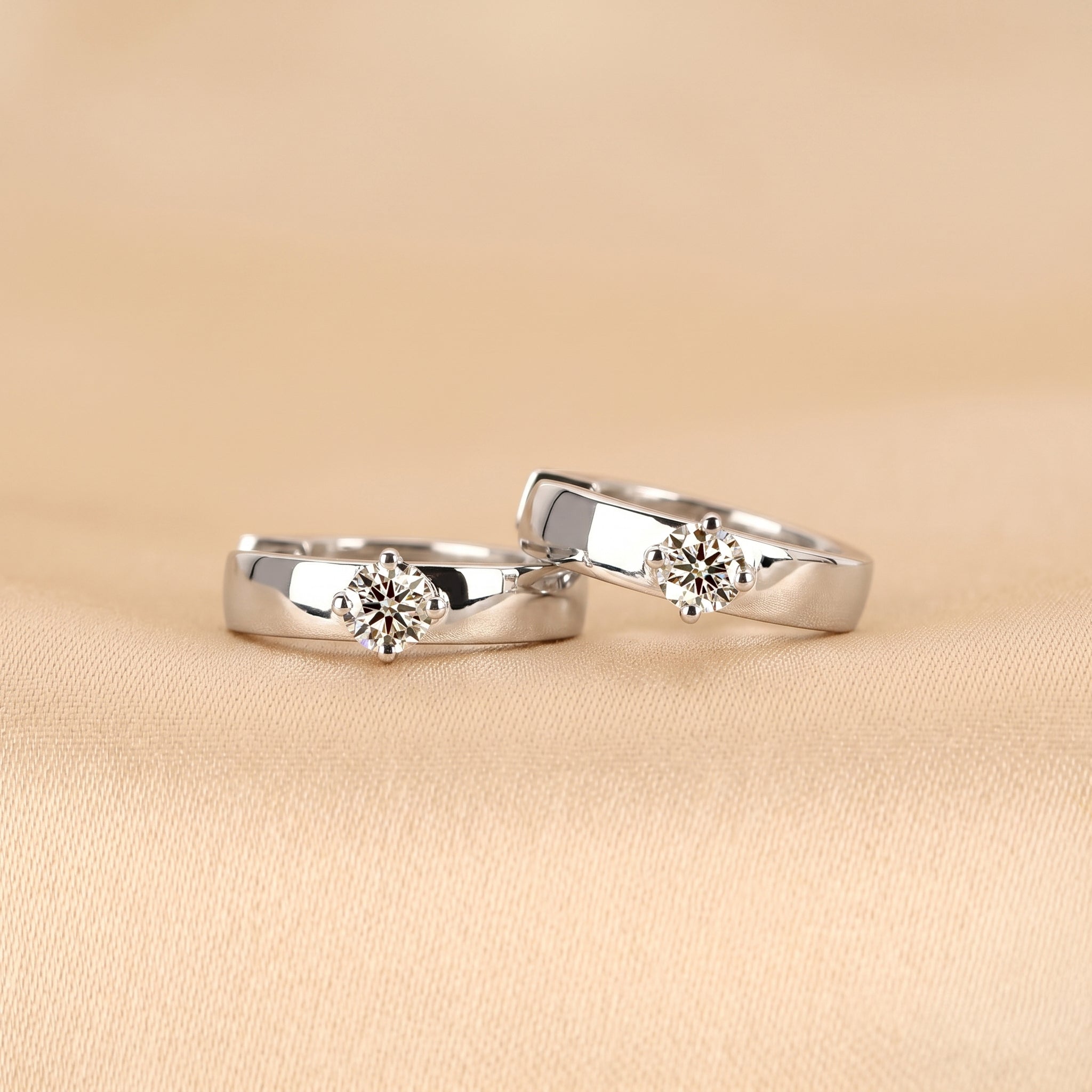 Solitaire Lab Grown Diamond Hoop Earrings in 14K White Gold 0.52 CTW