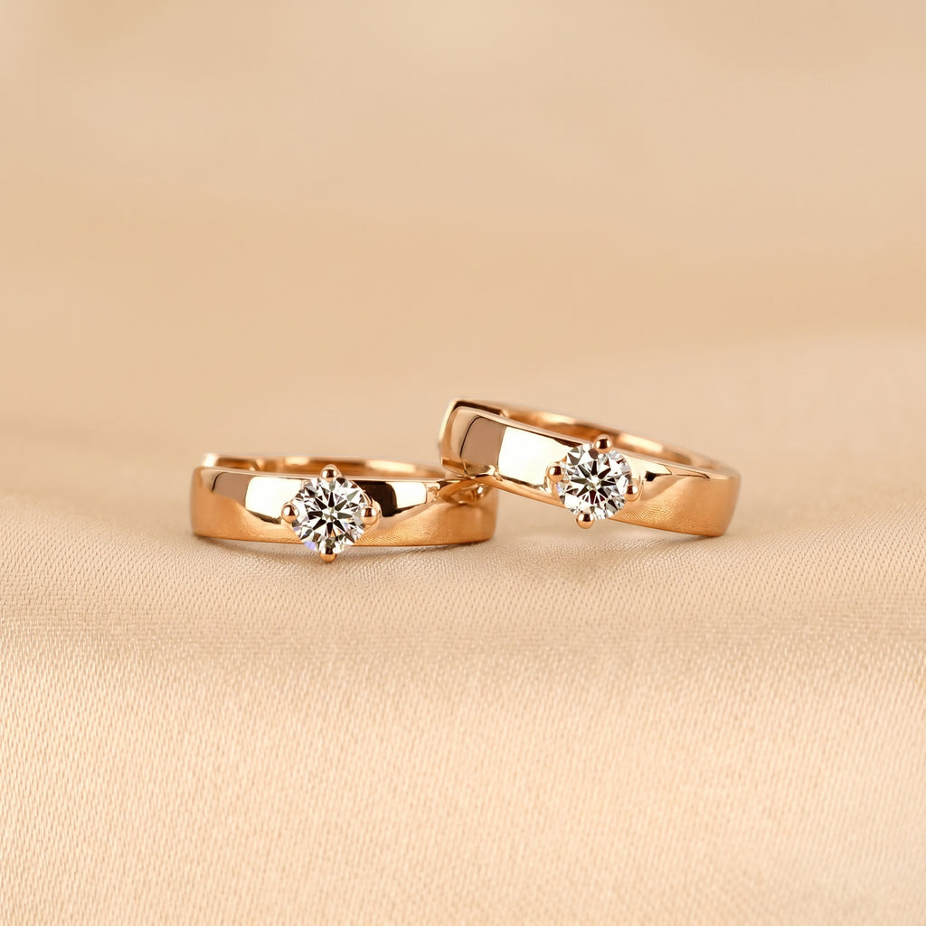 Solitaire Lab Grown Diamond Hoop Earrings in 18K Rose Gold 0.52 CTW
